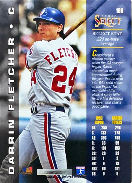 1994 Score Select Darrin Fletcher Baseball Card #168