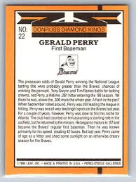 1988 Donruss Diamond Kings Gerald Perry Baseball Card #22
