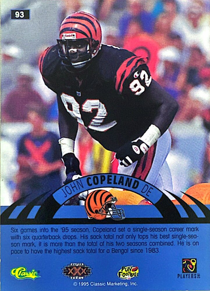 1995 Classic Experience John Copeland Football Card #93