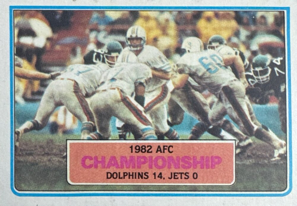 1983 Topps 1982 AFC Championship Miami 14, Jets 0 Football Card #11