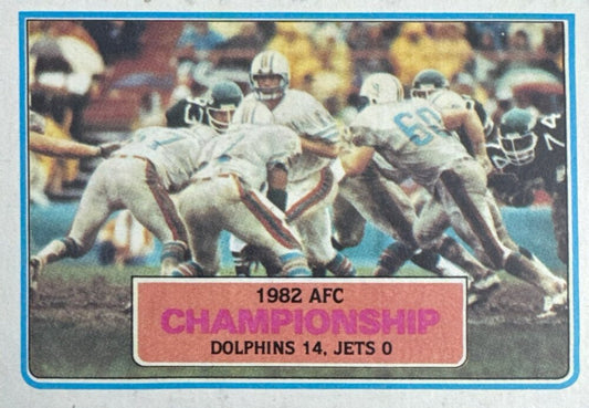 1983 Topps 1982 AFC Championship Miami 14, Jets 0 Football Card #11