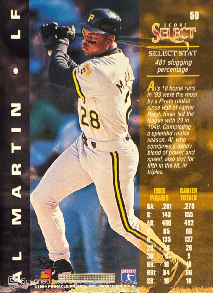 1994 Score Select Al Martin Baseball Card #50