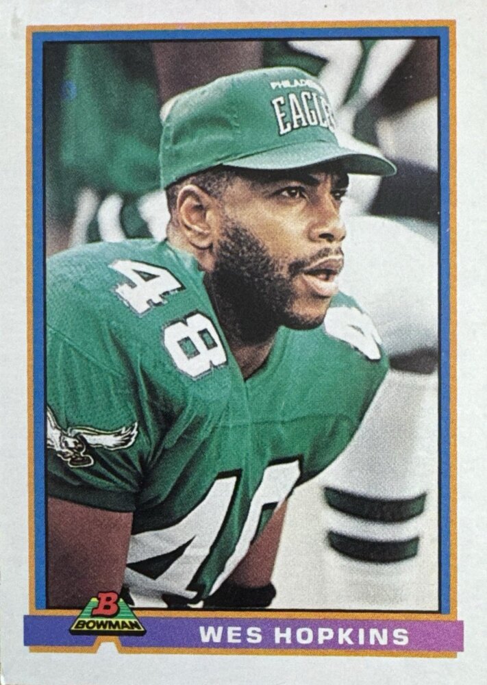 1991 Bowman Wes Hopkins Football Card #406