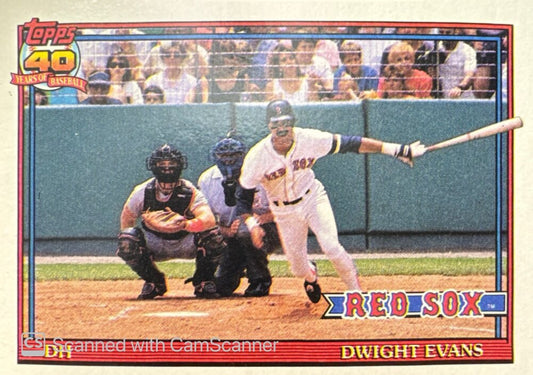 1991 Topps Dwight Evans Baseball Card #155