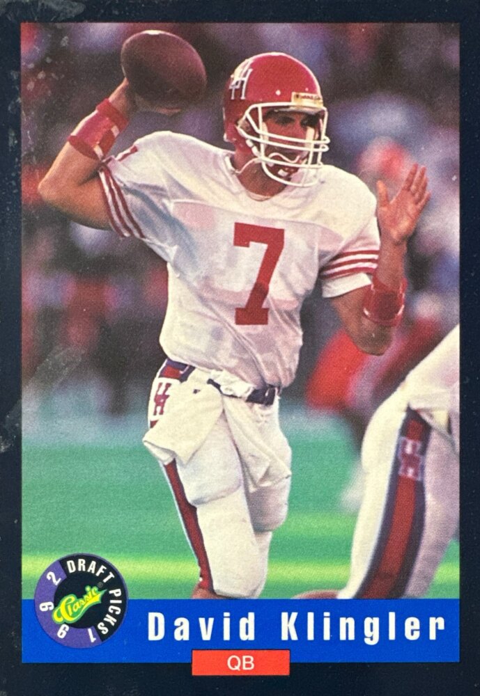 1992 Classic Draft Picks David Klingler Football Card #2