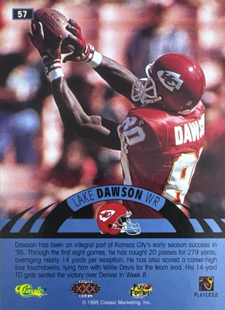 1995 Classic Lake Dawson Football Card #57