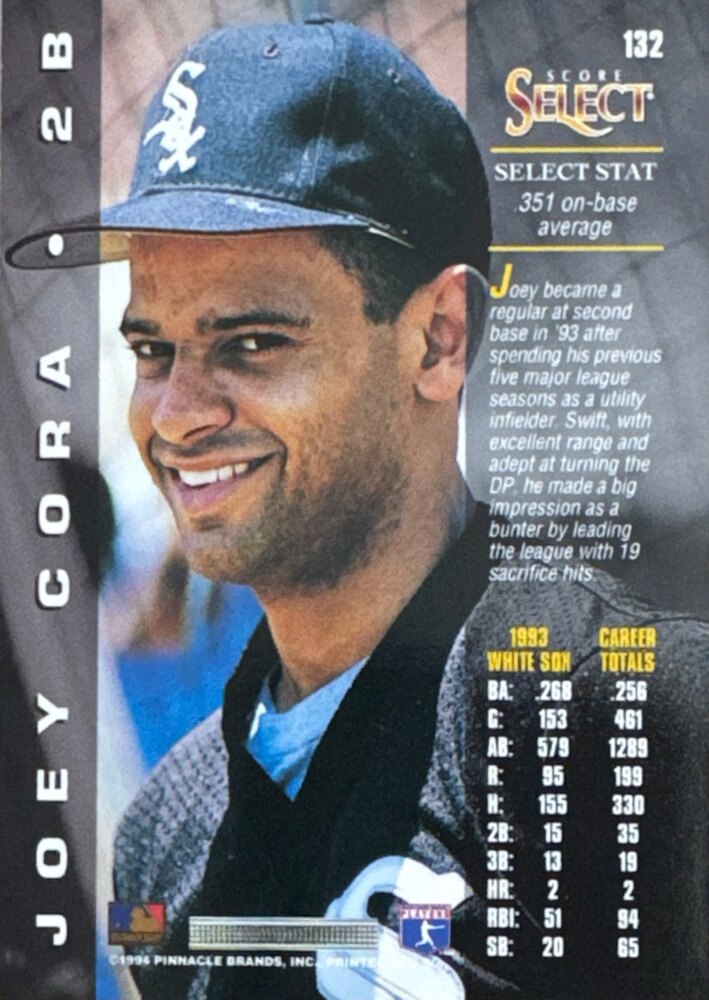 1994 Score Select Joey Cora Baseball Card #132