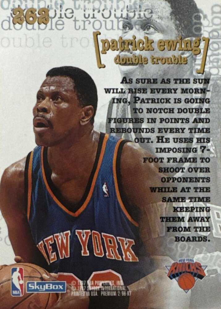 1997 Skybox Patrick Ewing Basketball Card #262