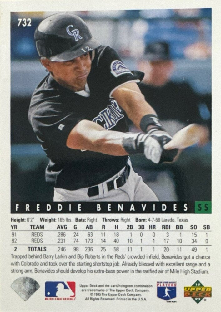 1993 Upper Deck Freddie Benavides Baseball Card #732