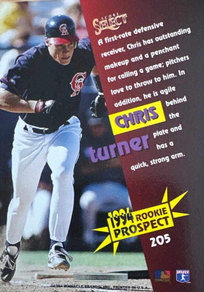 1994 Score Select 1994 Rookie Prospect Chris Turner Baseball Card #205