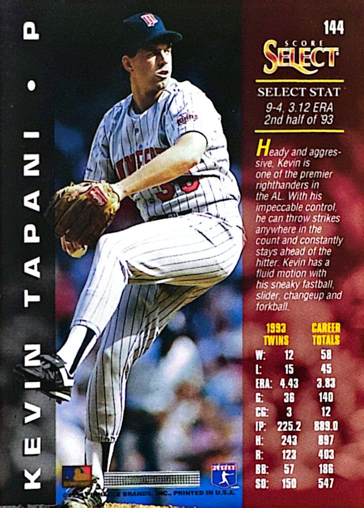 1994 Score Select Kevin Tapani Baseball Card #144