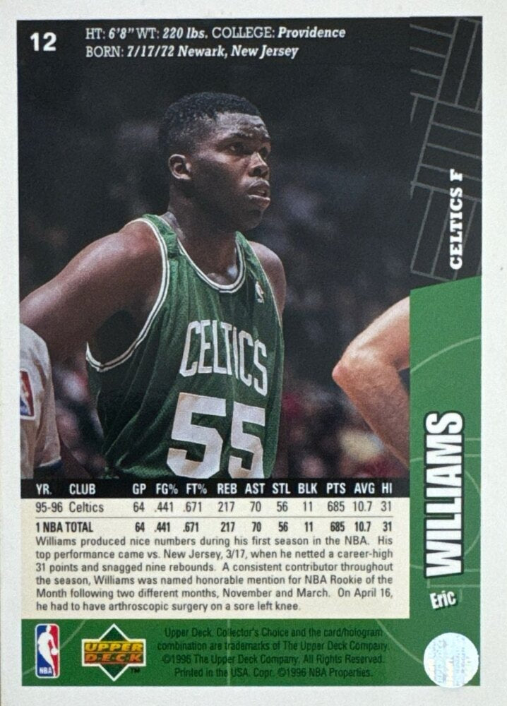 1996 Upper Deck Collectors Choice Eric Williams Basketball Card #12