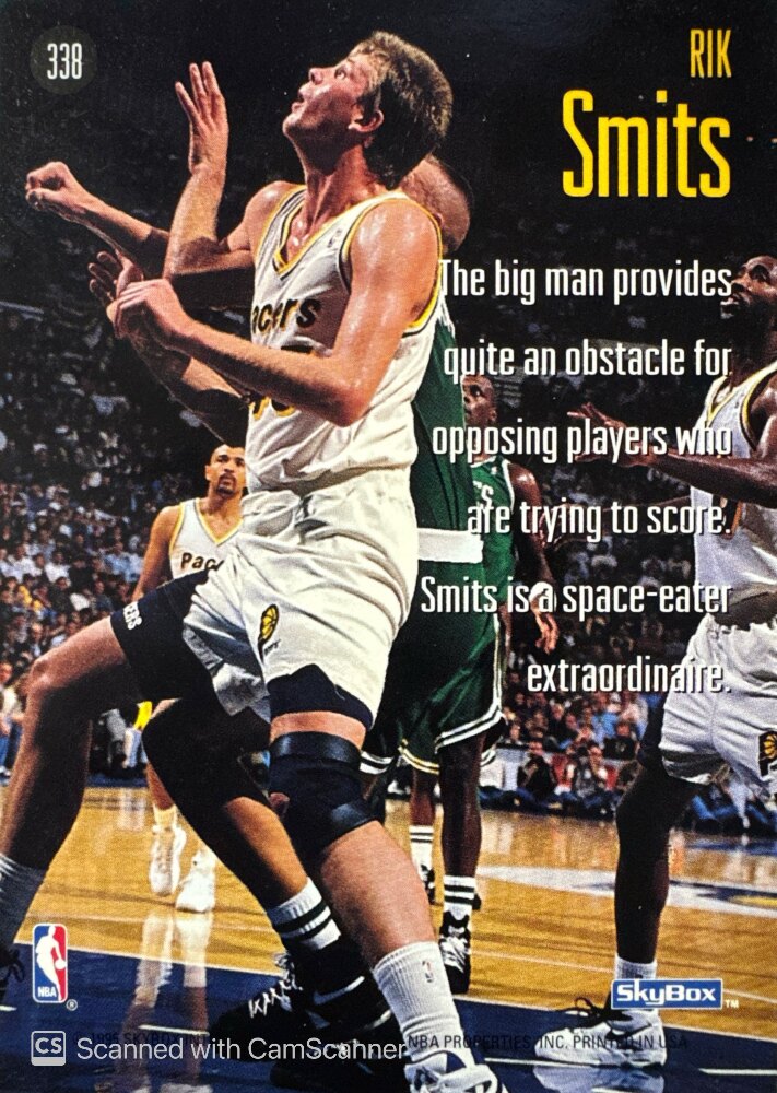 1995 Skybox Sky Slams Rik Smits Basketball Card #338