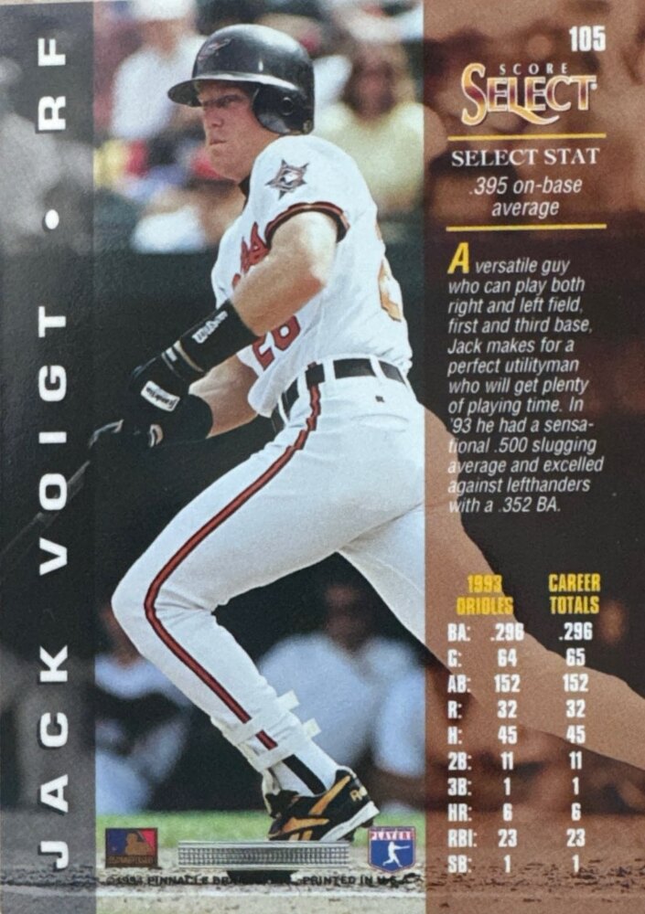 1994 Score Select Jack Voigt Baseball Card #105