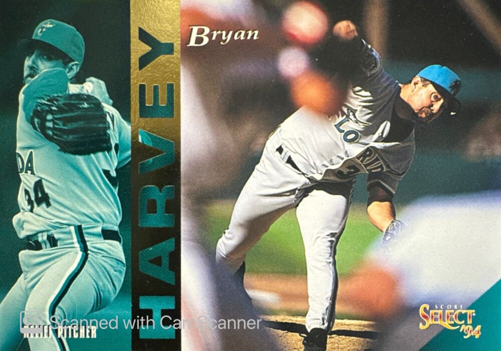 1994 Score Select Bryan Harvey Baseball Card #103