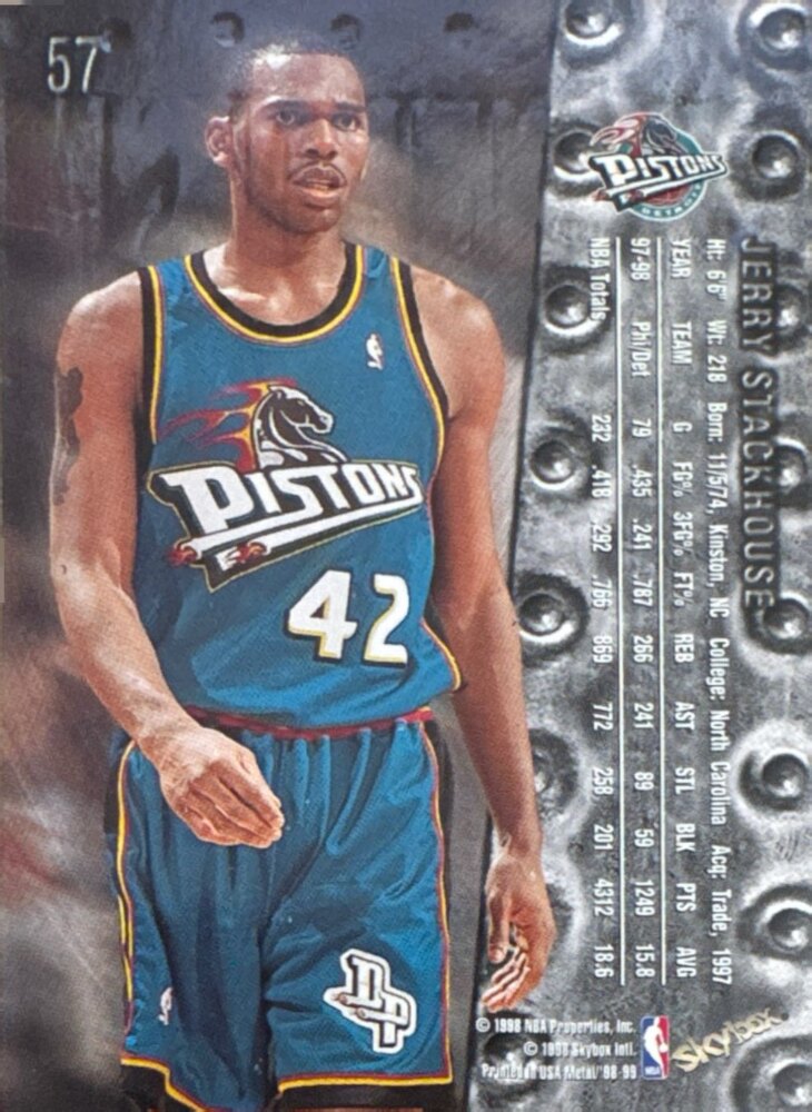 1998 Skybox Jerry Stackhouse Basketball Card #57