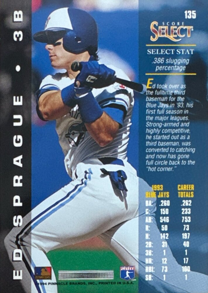 1994 Score Select Ed Sprague Baseball Card #135