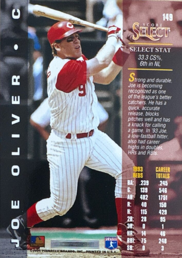 1994 Score Select Joe Oliver Baseball Card #149