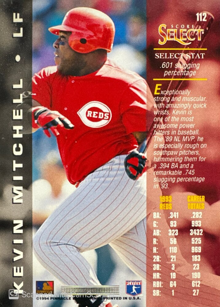 1994 Score Select Kevin Mitchell Baseball Card #112