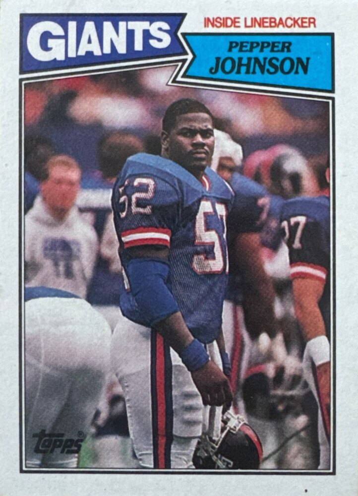 1987 Topps Pepper Johnson Football Card #28