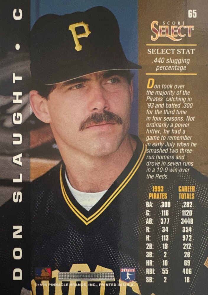 1994 Score Select Don Slaught Baseball Card #65