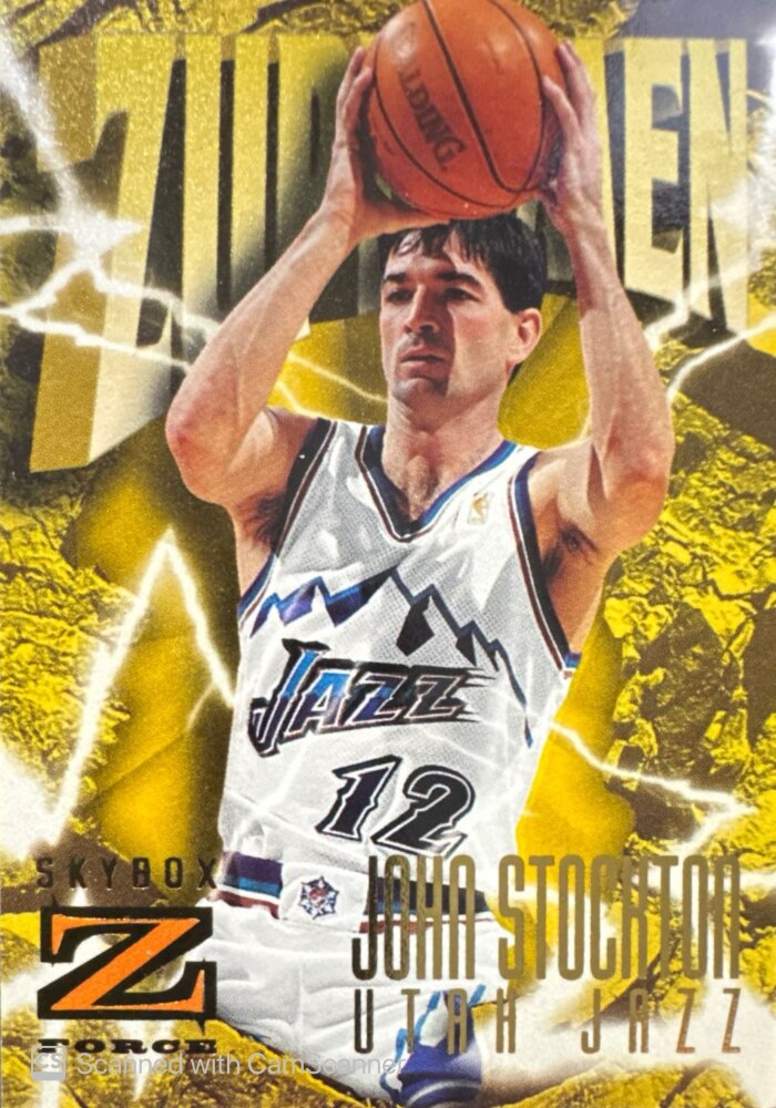 1997 Skybox Z Force John Stockton Basketball Card #196