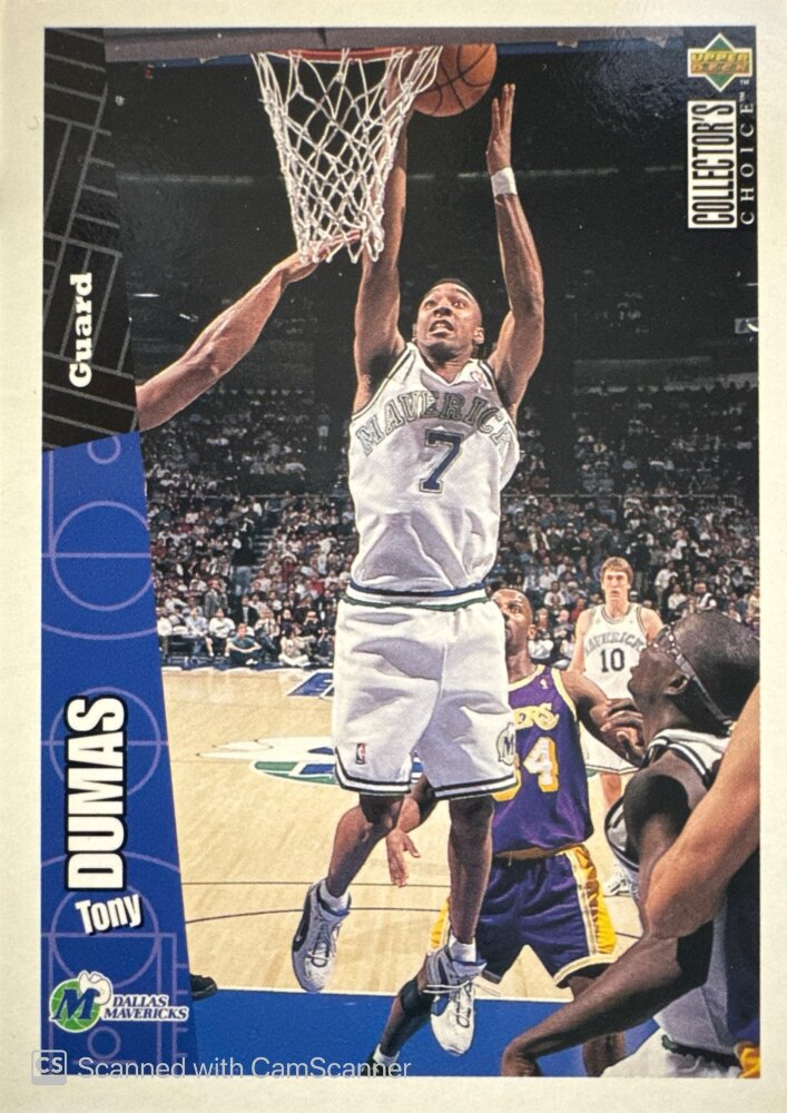 1996 Upper Deck Collectors Choice Tony Dumas Basketball Card #35