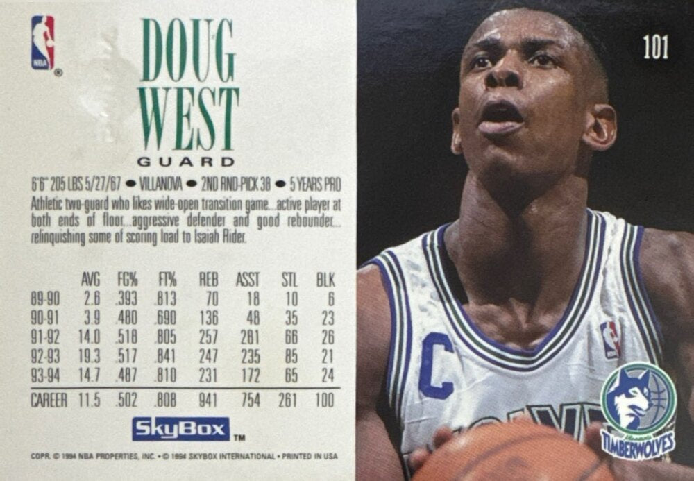 1994 Skybox Doug West Basketball Card #101