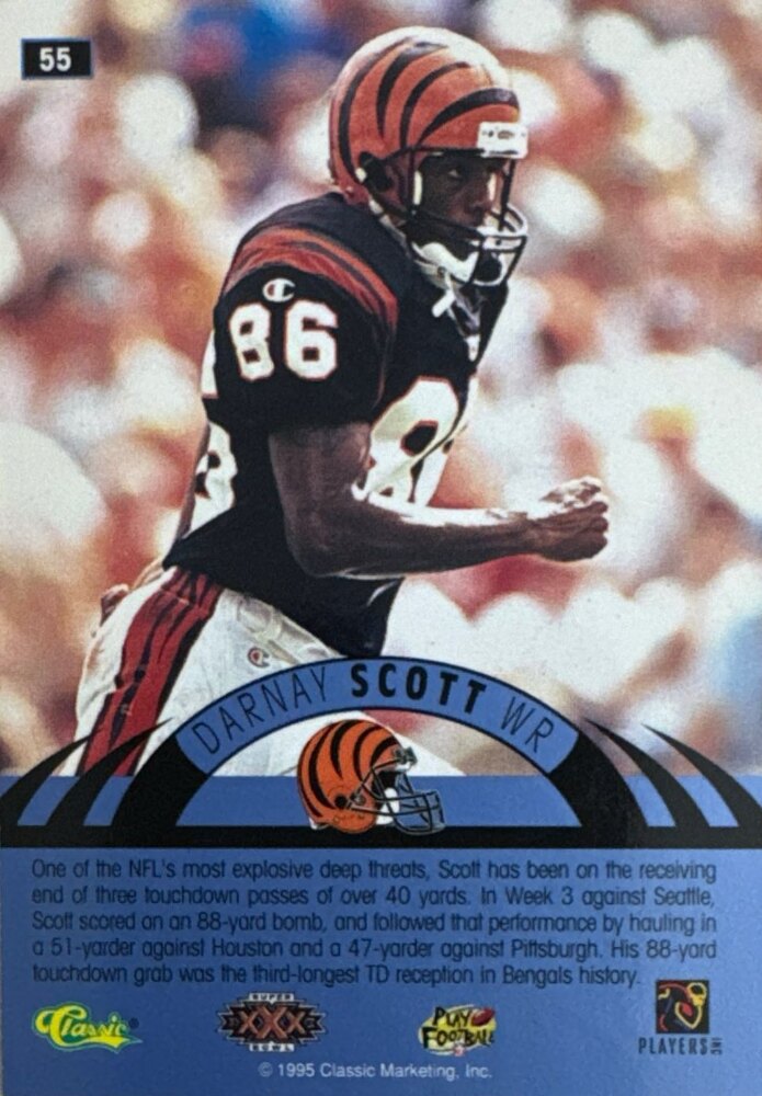 1995 Classic Darnay Scott Football Card #55