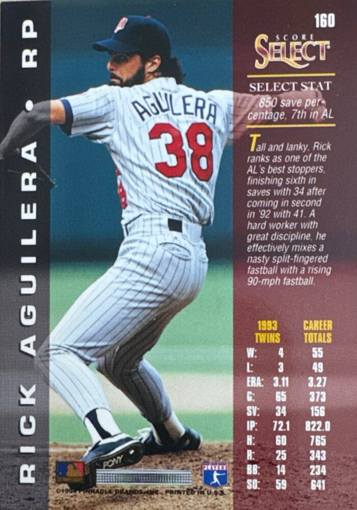 1994 Score Select Rick Aguilera Baseball Card #160