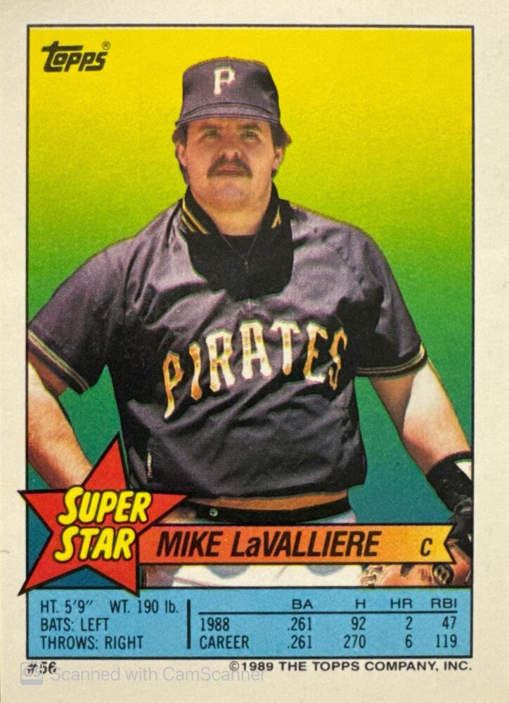 1989 Topps Super Star Mike LaValliere Baseball Card #56