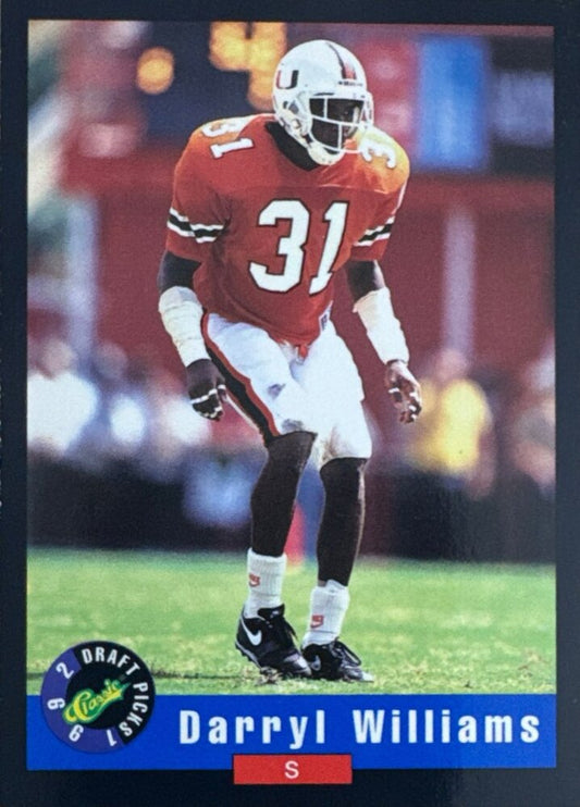 1992 Classic Draft Picks Darryl Williams Football Card #62