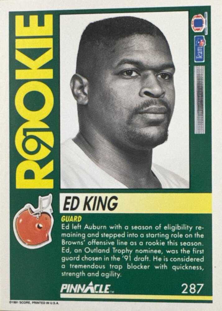 1991 Score Rookie Ed King Football Card #287