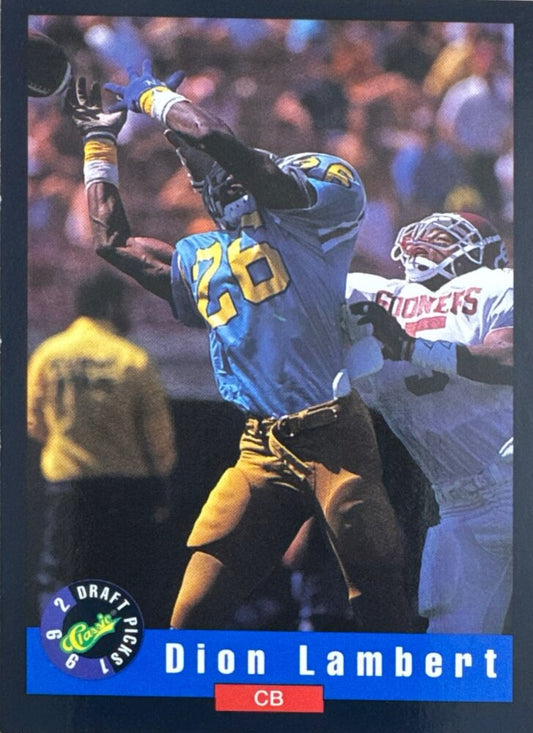 1992 Classic Draft Picks Dion Lambert Football Card #23