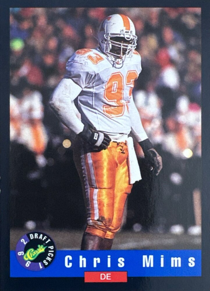 1992 Classic Draft Picks Chris Mims Football Card #8