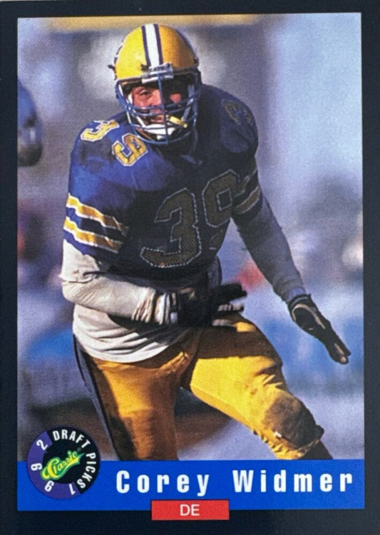 1992 Classic Draft Picks Corey Widmer Football Card #69