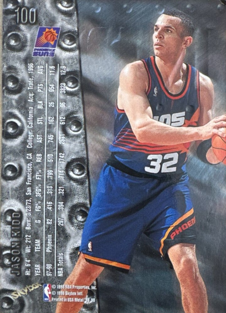 1998 Skybox Jason Kidd Basketball Card #100