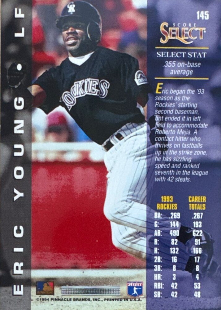 1994 Score Select Eric Young Baseball Card #145