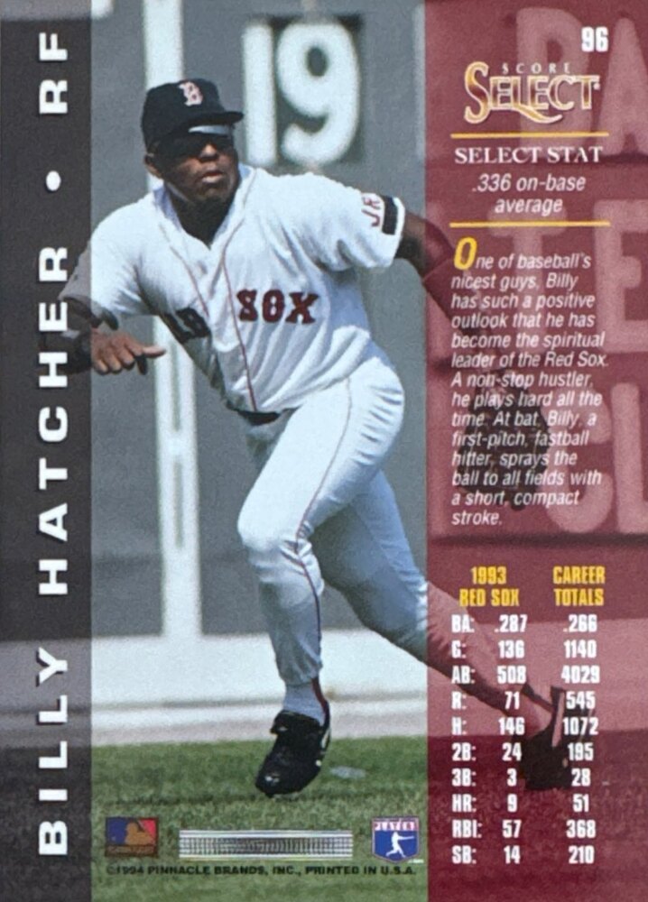 1994 Score Select Billy Hatcher Baseball Card #96