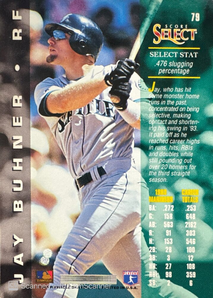 1994 Score Select Jay Buhner Baseball Card #79