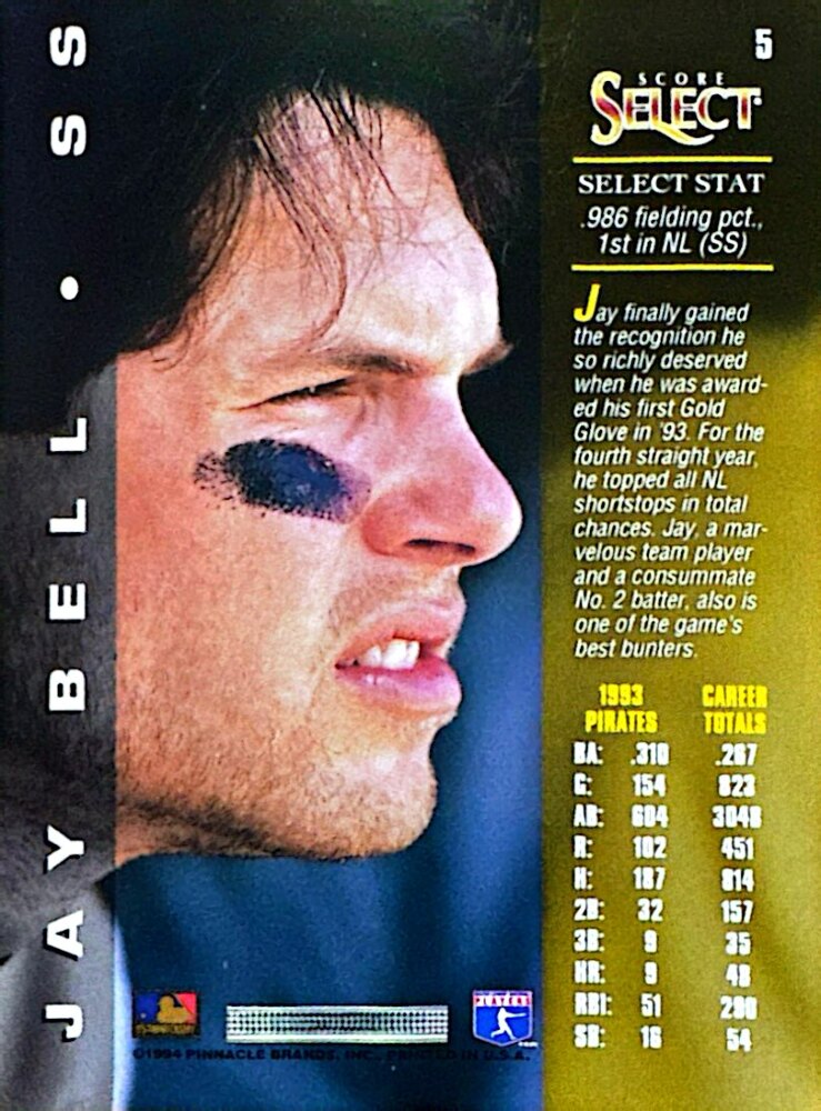 1994 Score Select Jay Bell Baseball Card #5