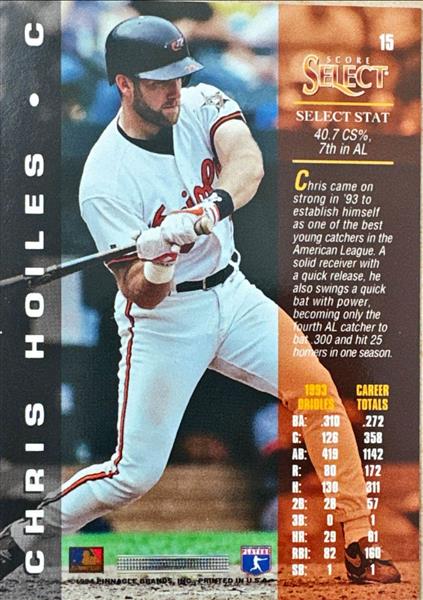 1994 Score Select Chris Hoiles Baseball Card #15