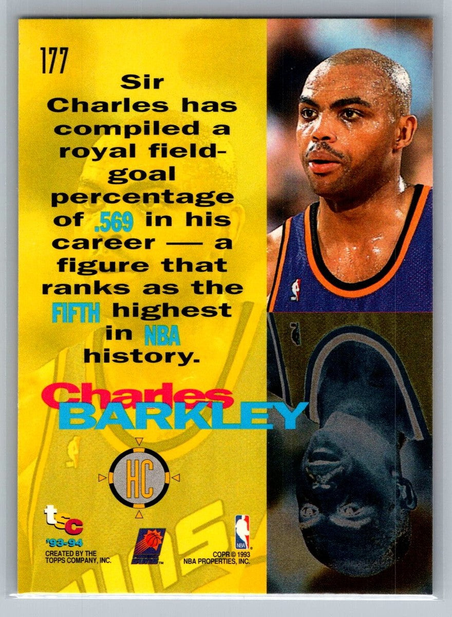 1993-1994 Topps Stadium Club Charles Barkley Basketball Card #177