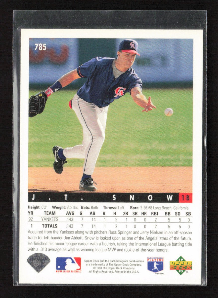1993 Upper Deck J.T. Snow Baseball Card #785