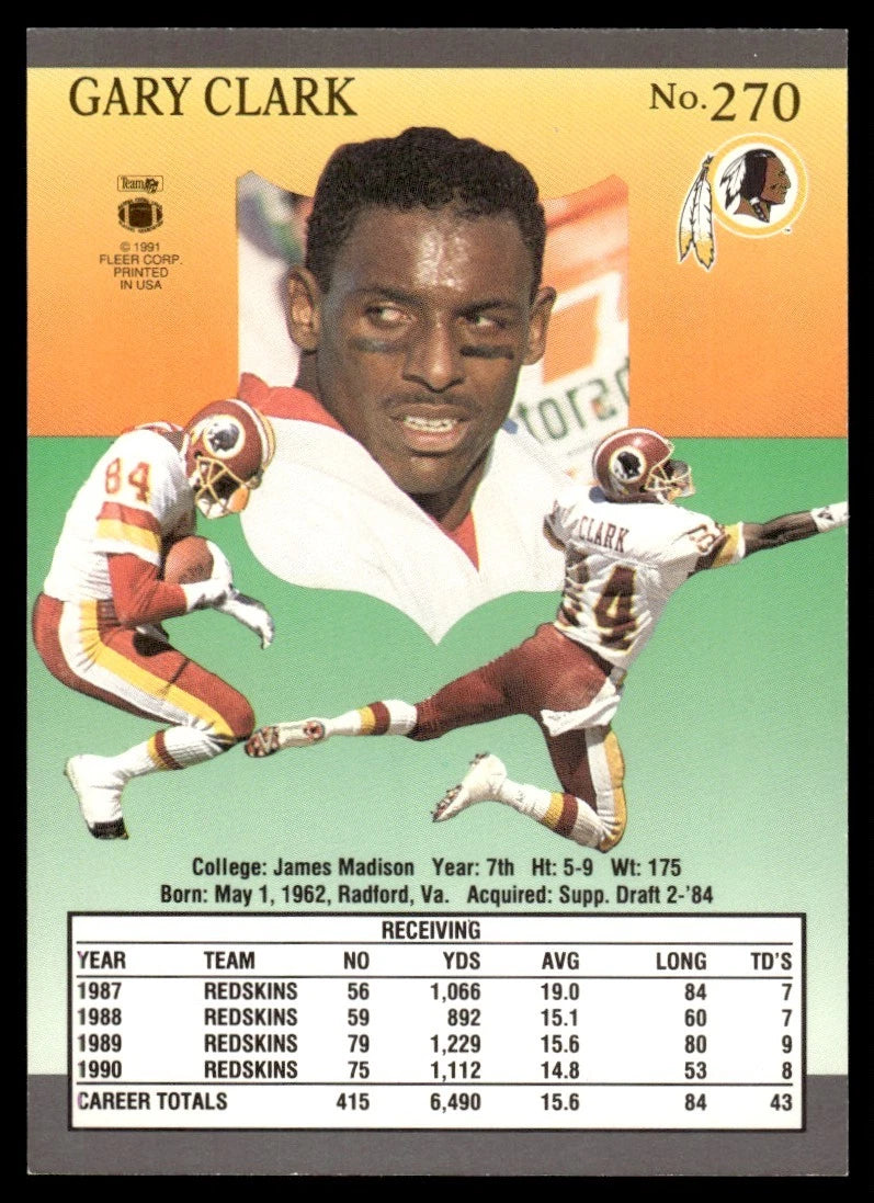 1991 Fleer Ultra Gary Clark Football Card #270