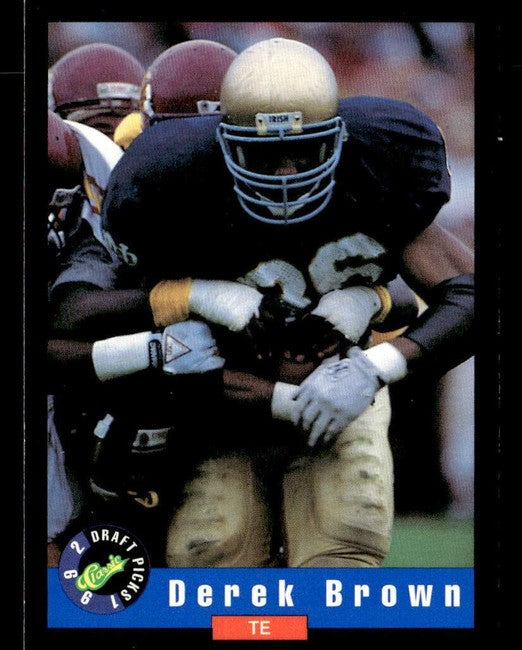 1992 Classic Draft Picks Derek Brown Football Card #6