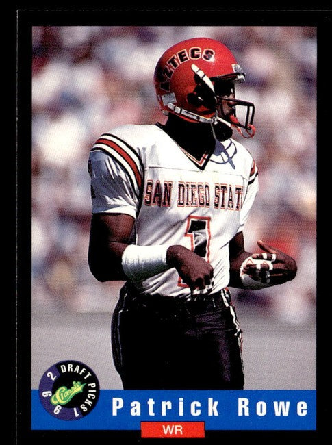 1992 Classic Draft Picks Patrick Rowe Football Card #43