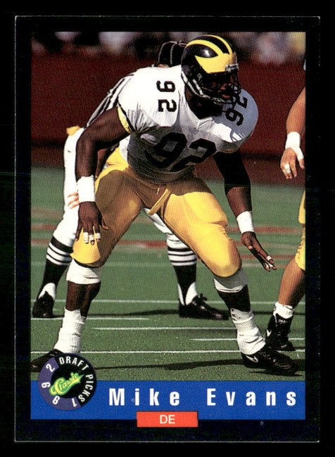 1992 Classic Draft Picks Mike Evans Football Card #76