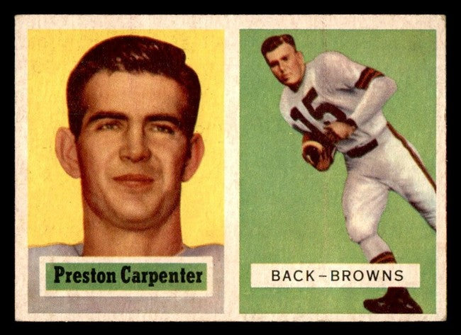 1957 Topps Preston Carpenter Football Archives The Ultimate 1957 Series Football Card #93