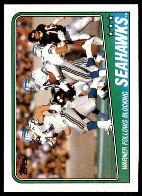 1988 Topps Seattle Seahawks 1987 Team Leaders Curt Warner, Steve Largent, Kenny Easley, Jacob Green, Fredd Young Football Card #130